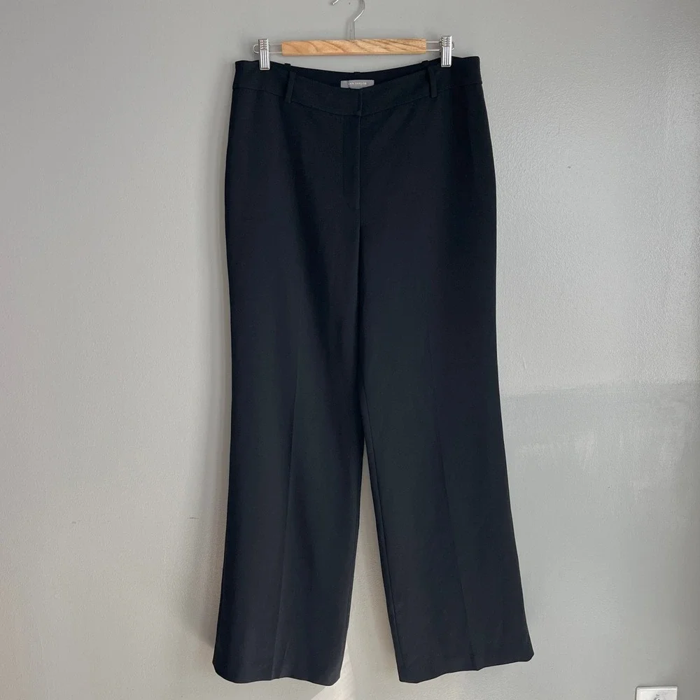 Ann Taylor Audrey Black Crepe Wide Leg Dress Pants Trousers Office Career 12